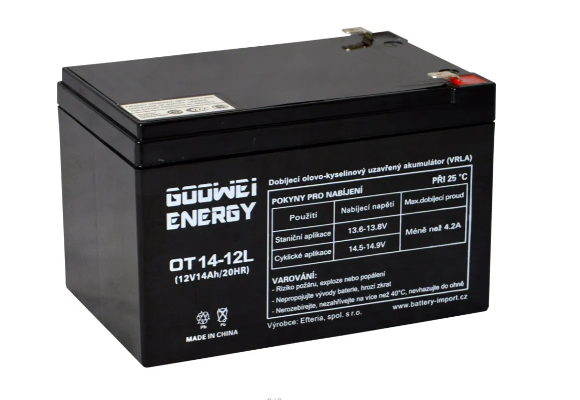 Trakční baterie GOOWEI ENERGY OTL14-12, baterie 12V, 14Ah