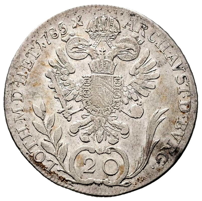 Stříbrná mince r. 1785 Josef II.