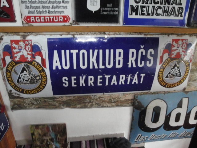 VELKÁ SMALTOVANÁ CEDULE AUTOKLUB RČS -