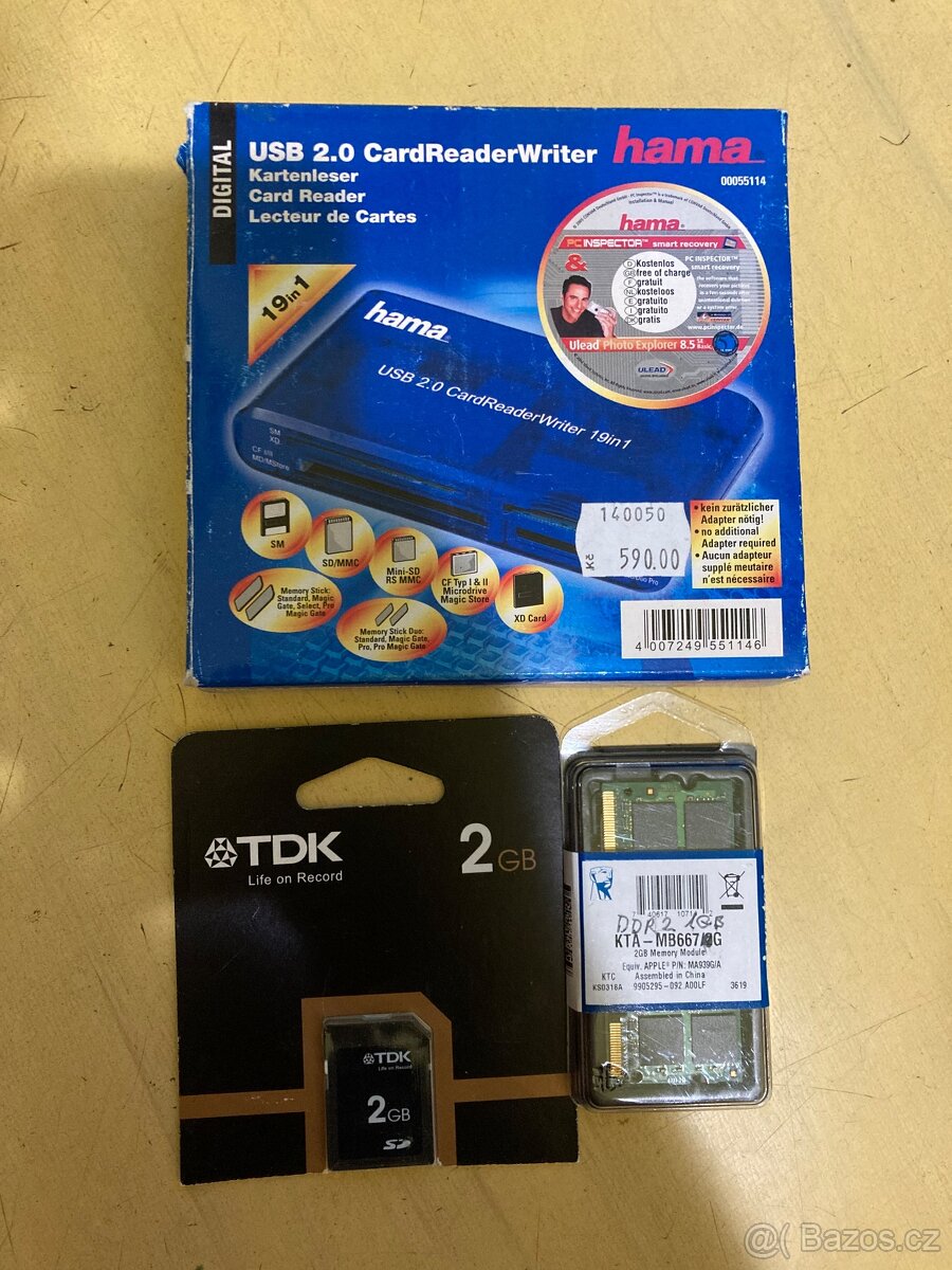 Apple Software, CD, DVD, čtečka karet, RAM