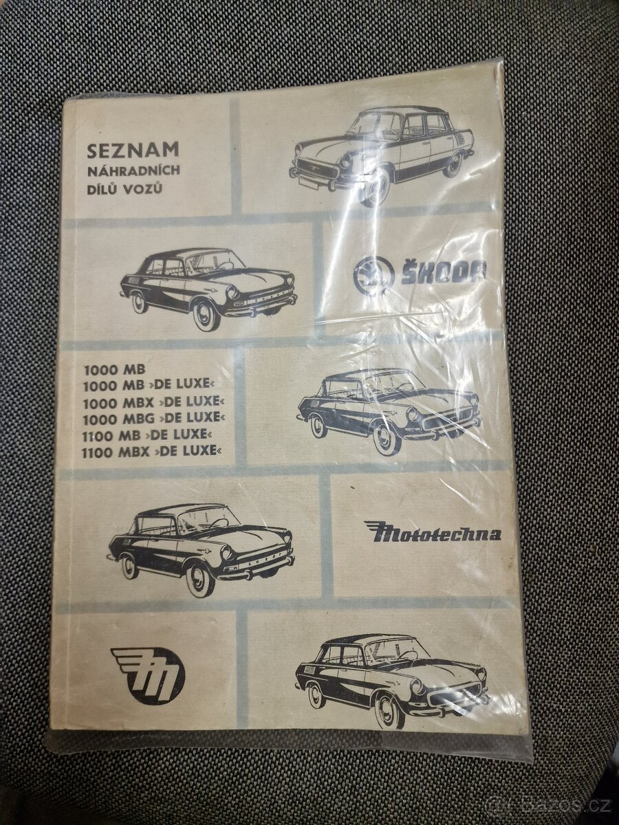 Škoda 1000MB - 1100 MBX DE LUXE Seznam náhradních dílů