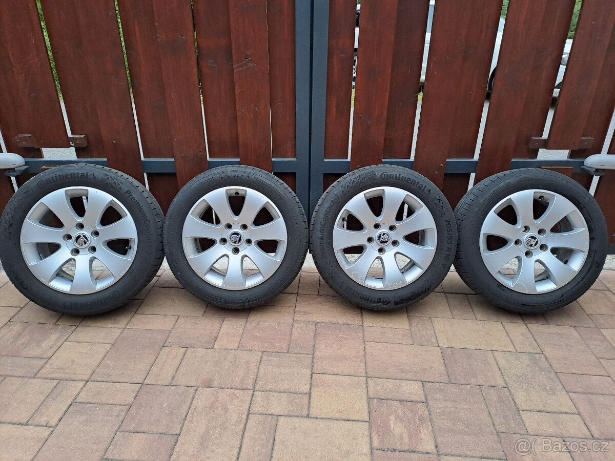 Alu Škoda 5x112 7Jx16" včetně pneu 205/55 R16