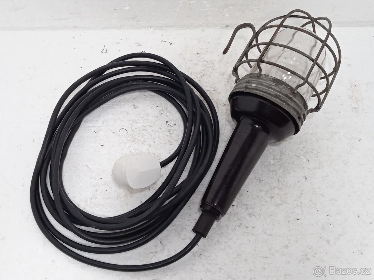 Bakelitová dílenská retro lampa - ČSSR