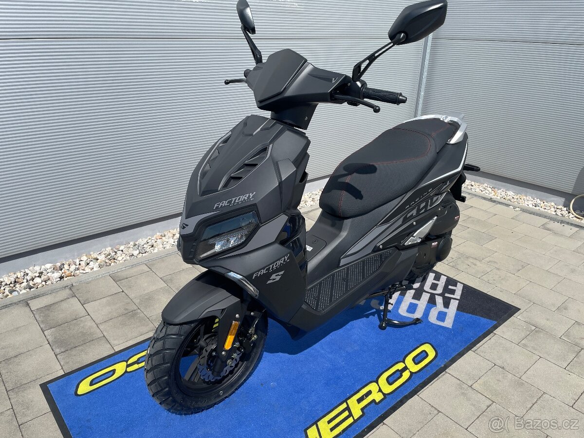 Scorpa/Sherco Factory 50 skútr, nové moto, záruka 2roky, čer