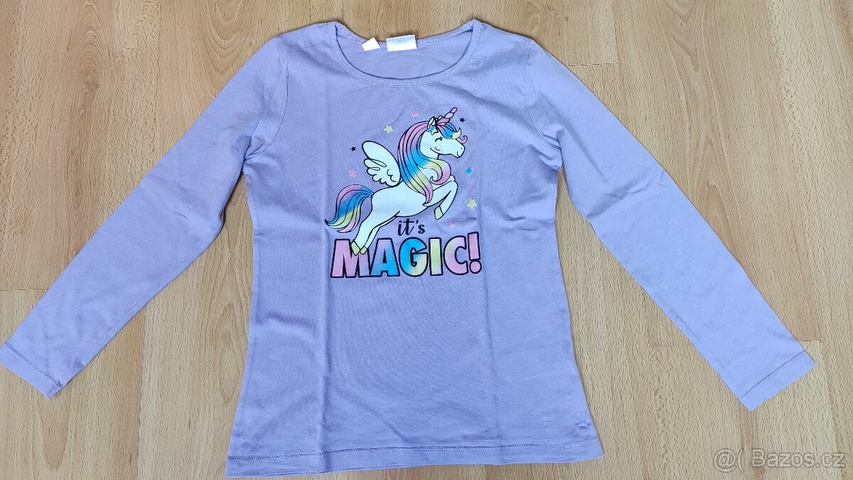 Dívčí 2x tríčka dlouhý rukáv 140
