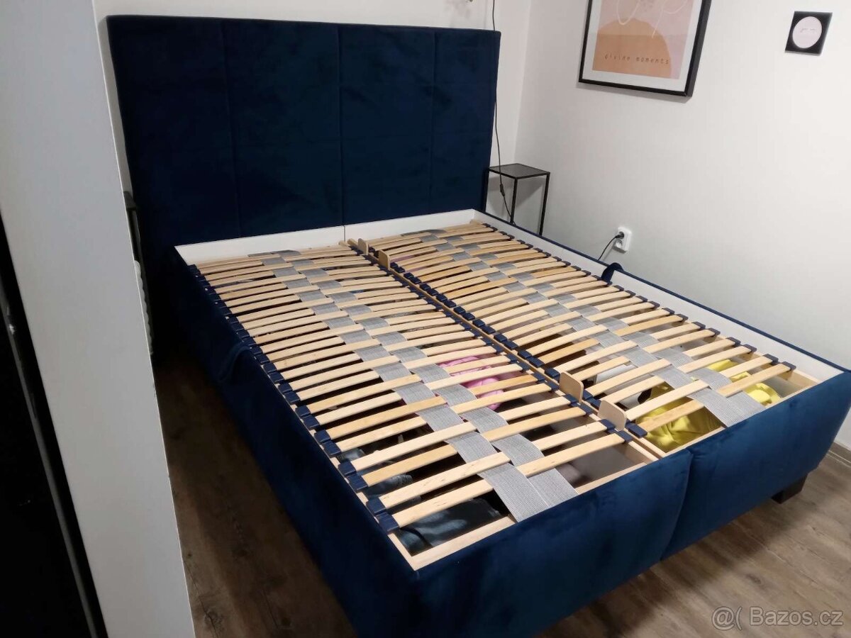 Čalouněná postel Olympia 160 - modrá