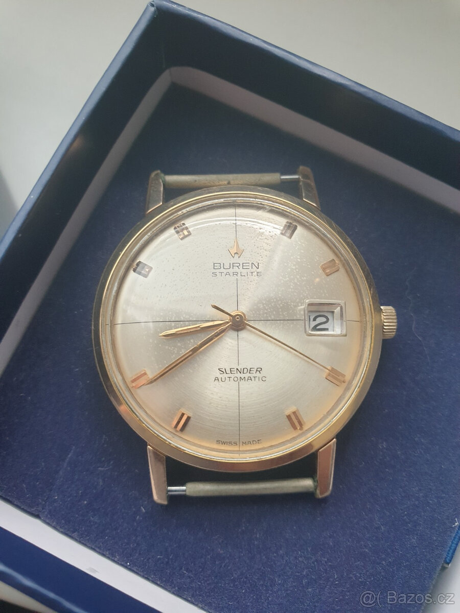 Buren Starlite vintage automatic hodinky s mikrorotorem