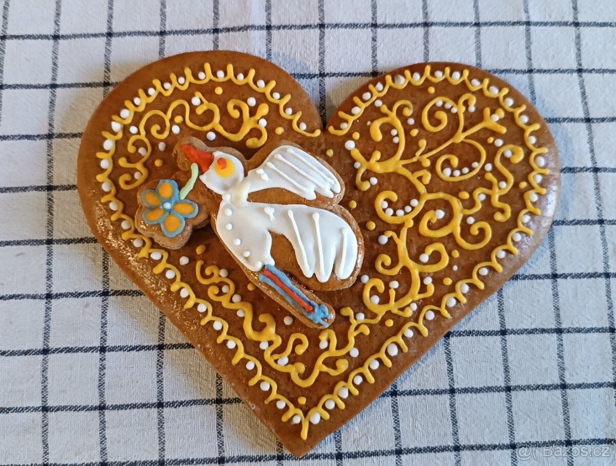 Dekorační perník, velké srdce
