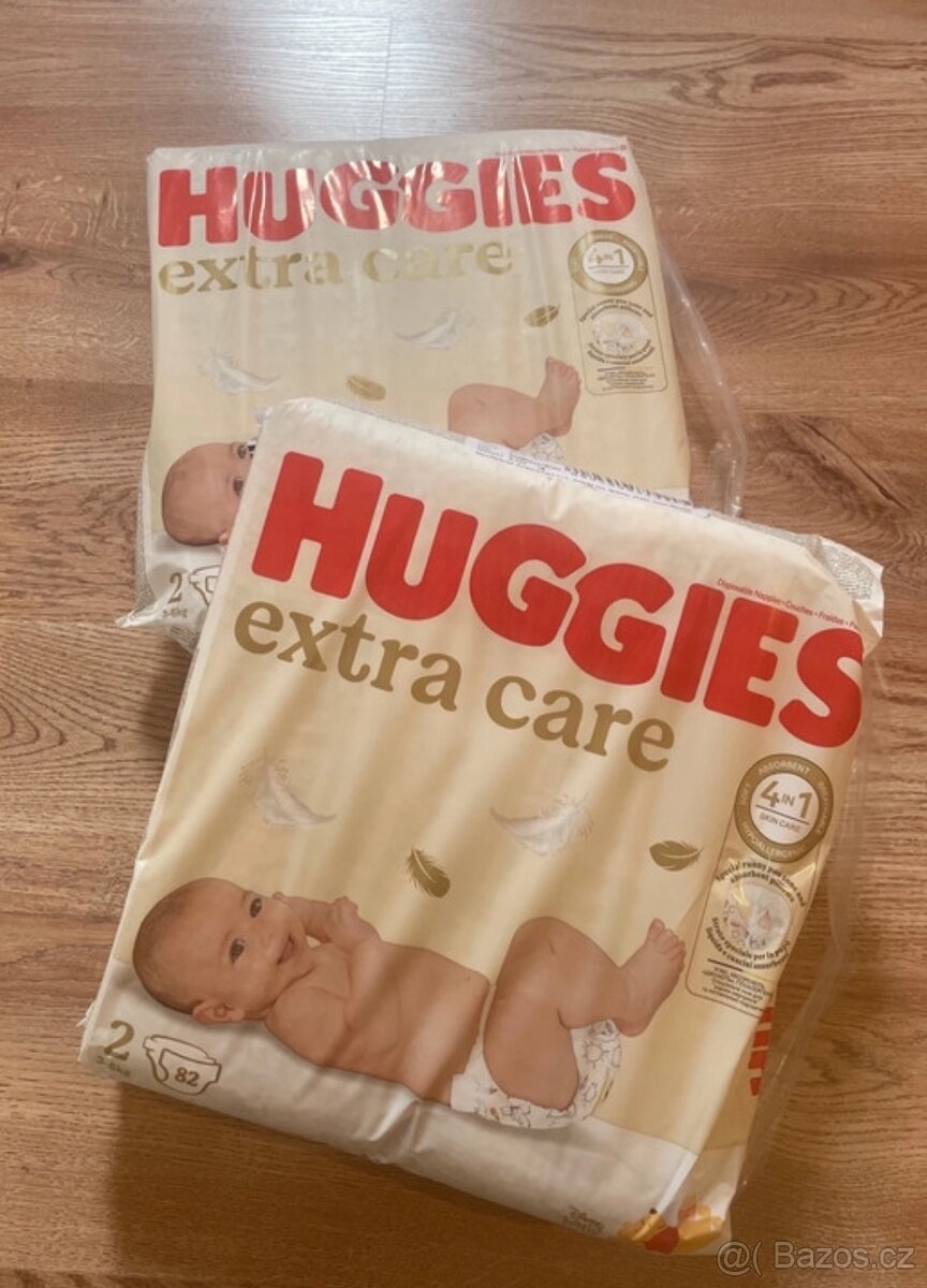 Pleny Huggies extra care č.2, 82 ks v balení 2x