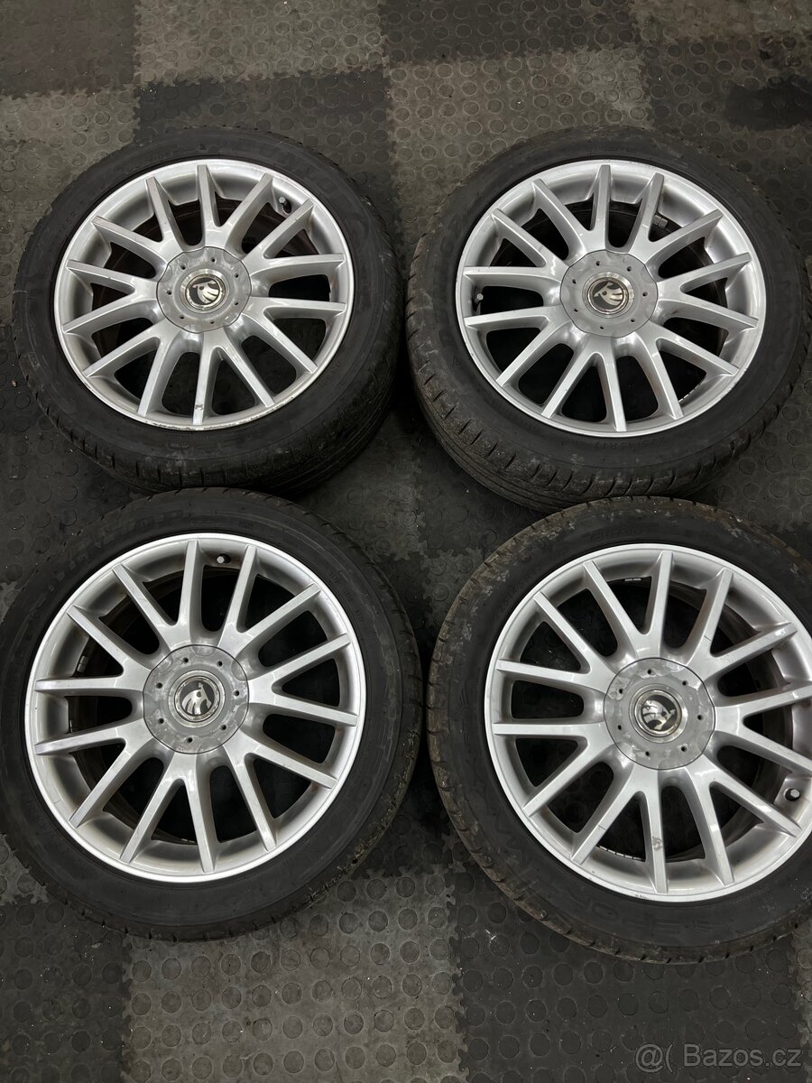 Prodám alu kola 5x112 r17 s pneumatikami Dunlop