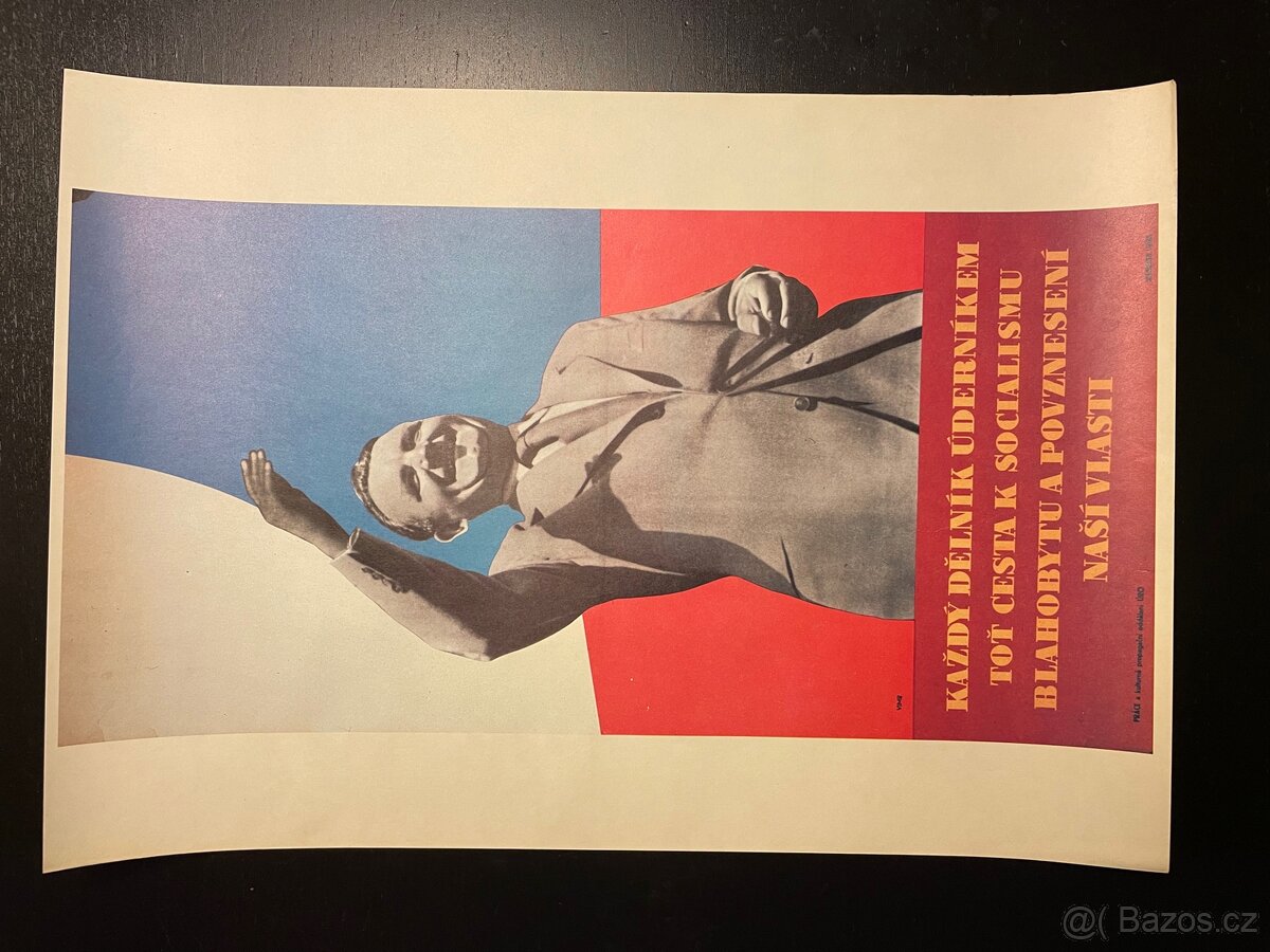 Plakát - 50 let KSČ -ROH komunismus, propaganda 21