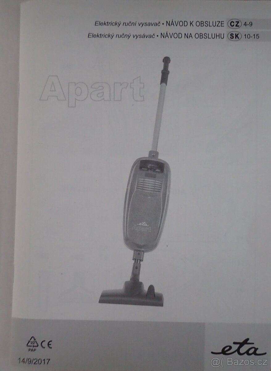 Vysavač tyčový ETA 800 W