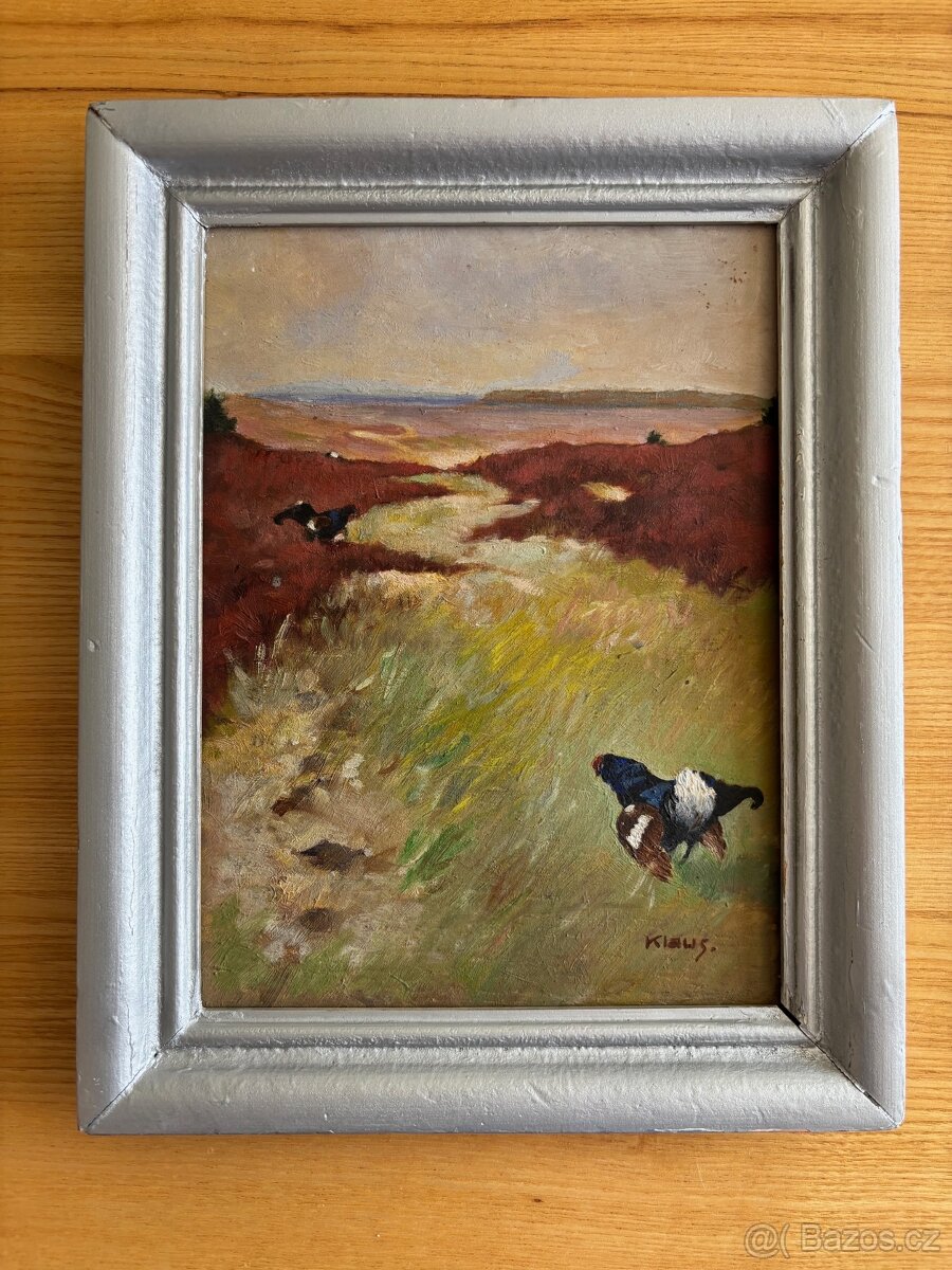 Obraz - Klaus, Tetřev, olej na dřevě 29x23