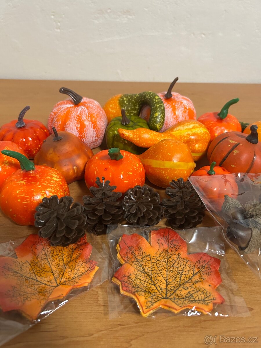 Podzimní dekorace - sada plastových dýní