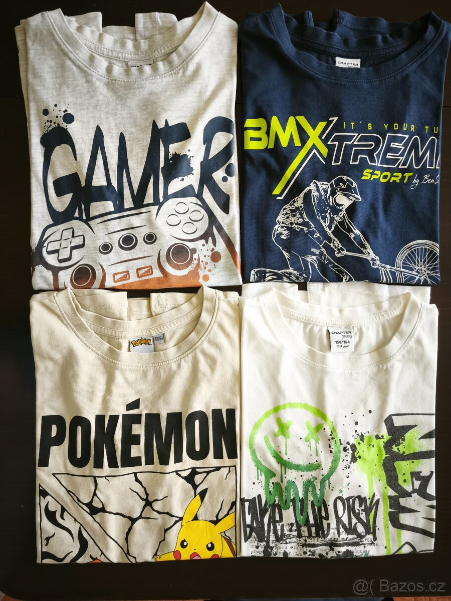 Trička vel 158/164 - 4 ks