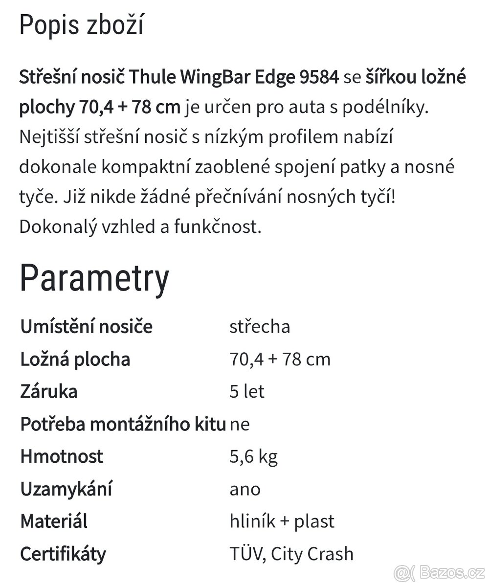 Thule wingbar edge 9584