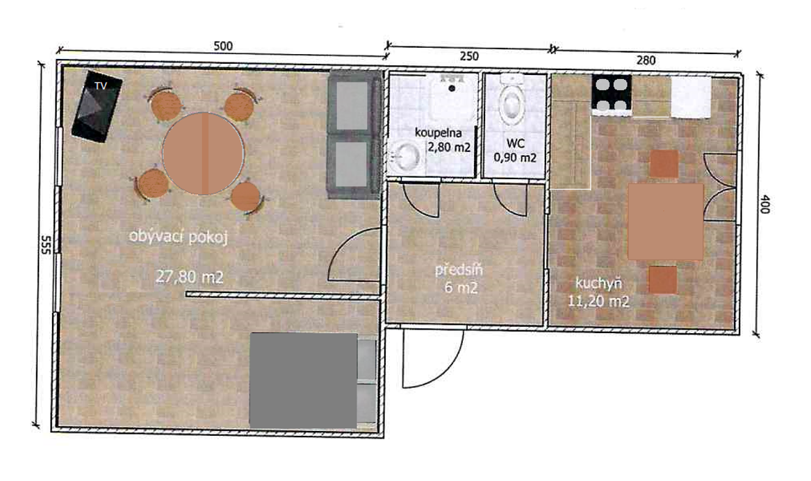 Zrekonstruovaný byt 1+1 (50 m2), ul. Průmyslová 705/14