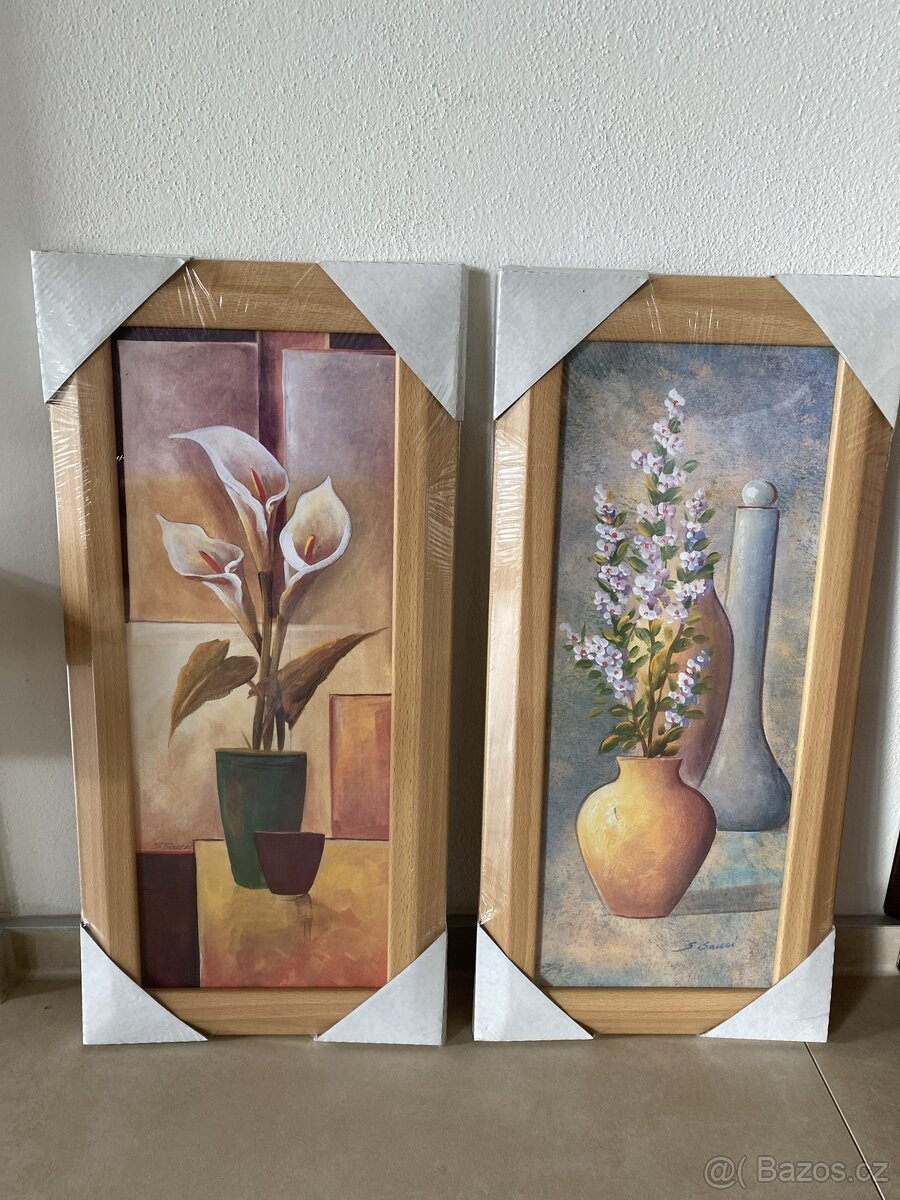 Nové obrazy vč. rámu, rozměr 58x27 cm
