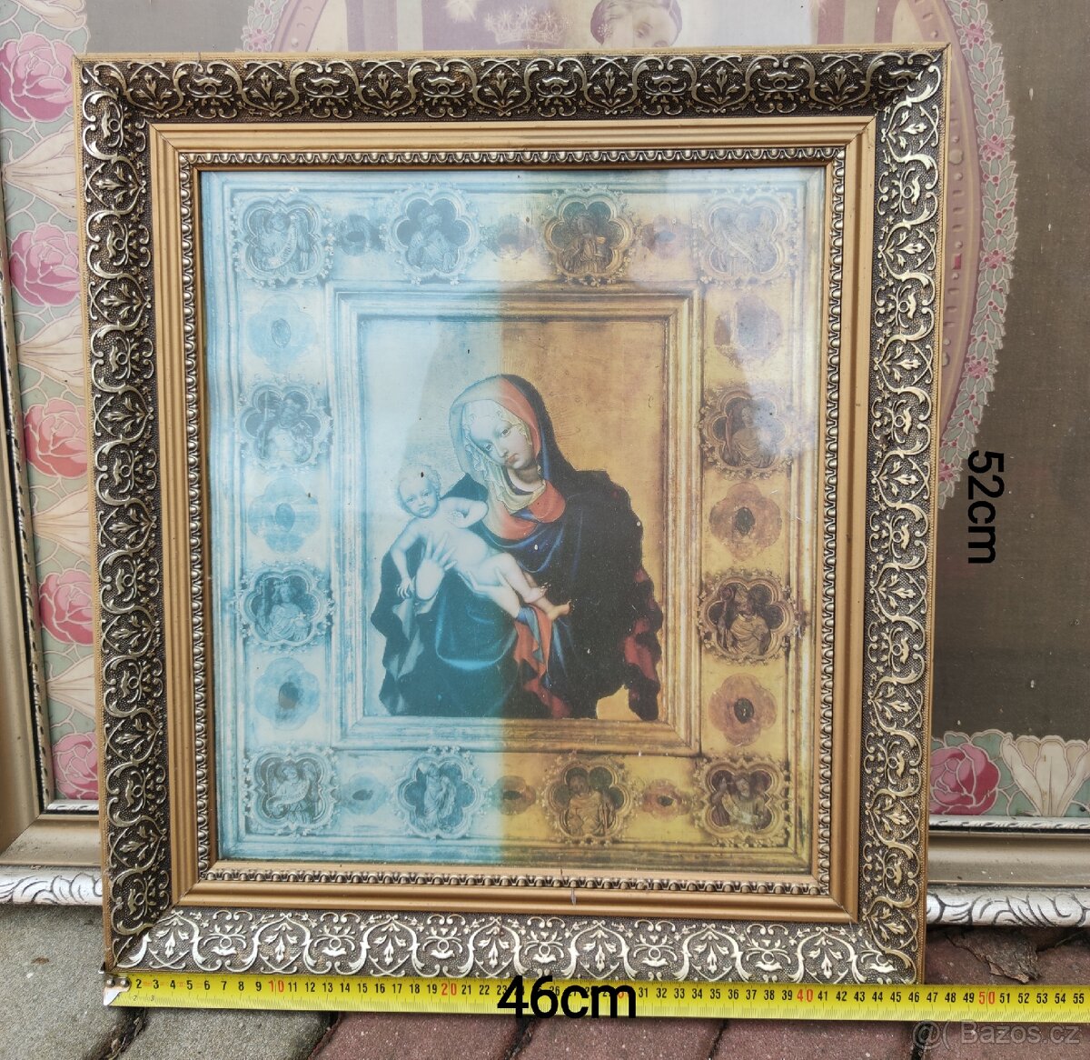 Obraz Madony 52x46 cm – retro styl
