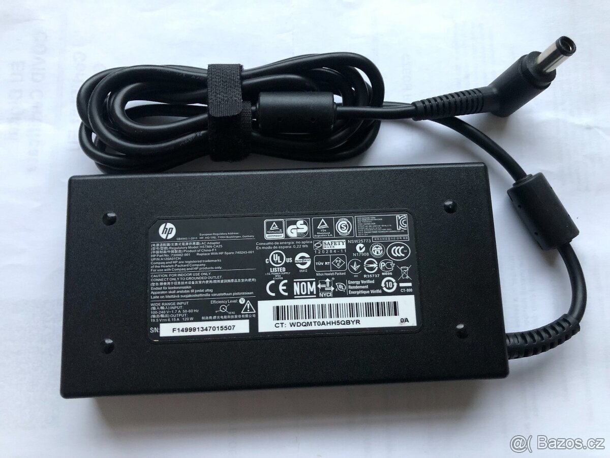 Originální zdroj k notebooku HP 120W