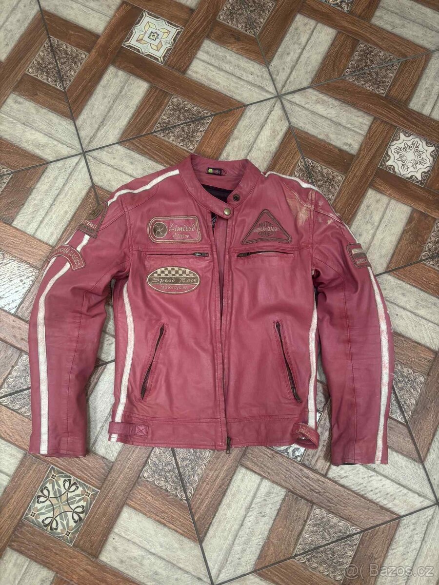 Dámská kožená moto bunda W-TEC Sheawen Lady Pink - růžová, M