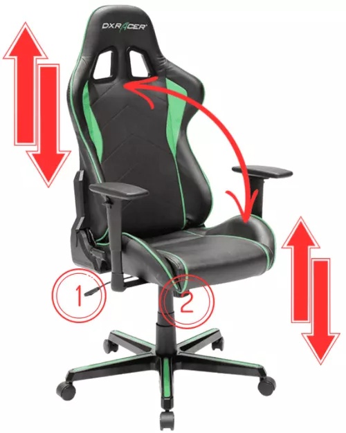 DXRACER OH/FH08/NE – herní a kancelářská židle, zelená