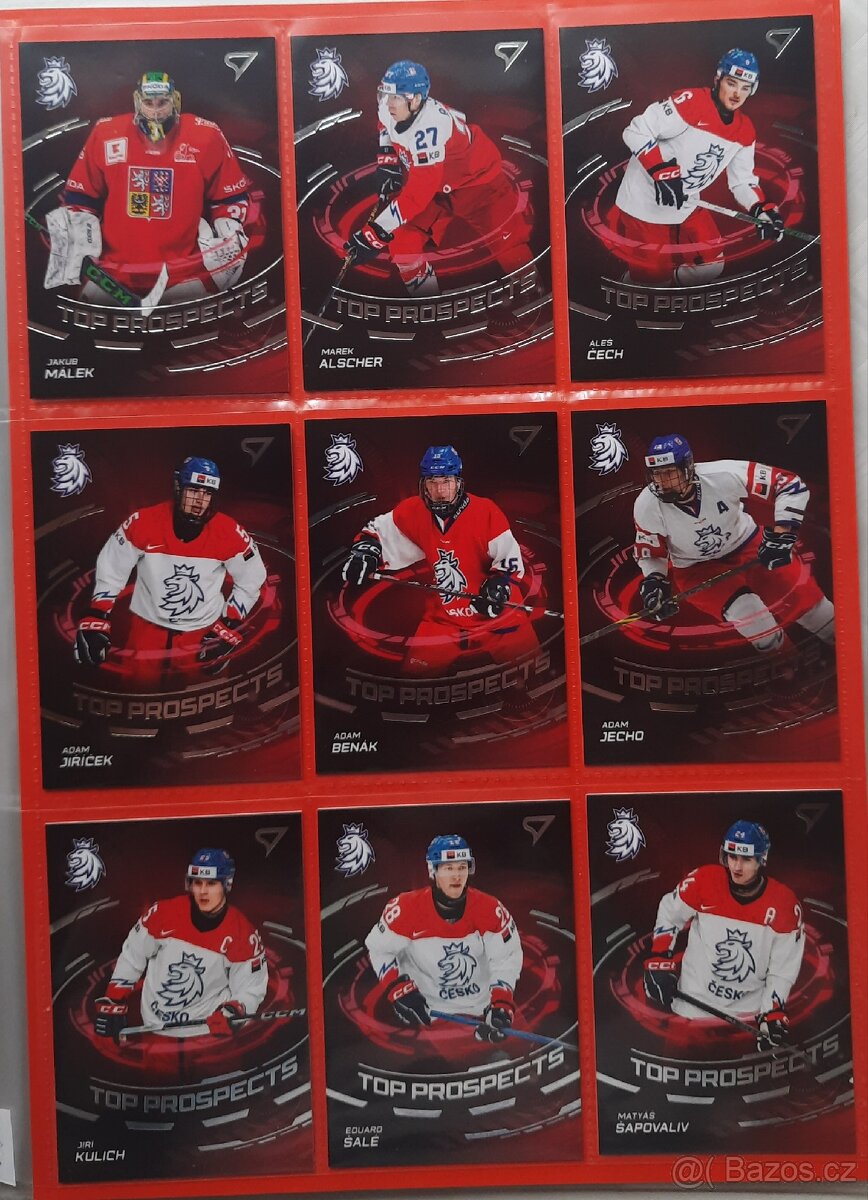 kompletní sada TOP PROSPECTS ( 9 kusů ) Hokejové Česko 2024