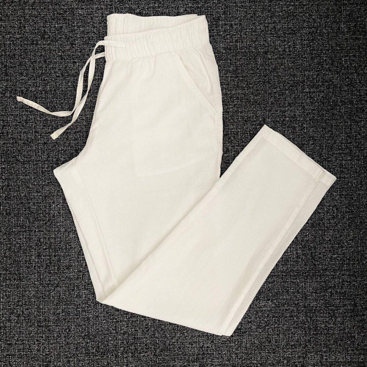 Dámské bílé lněné kalhoty vel. 42
