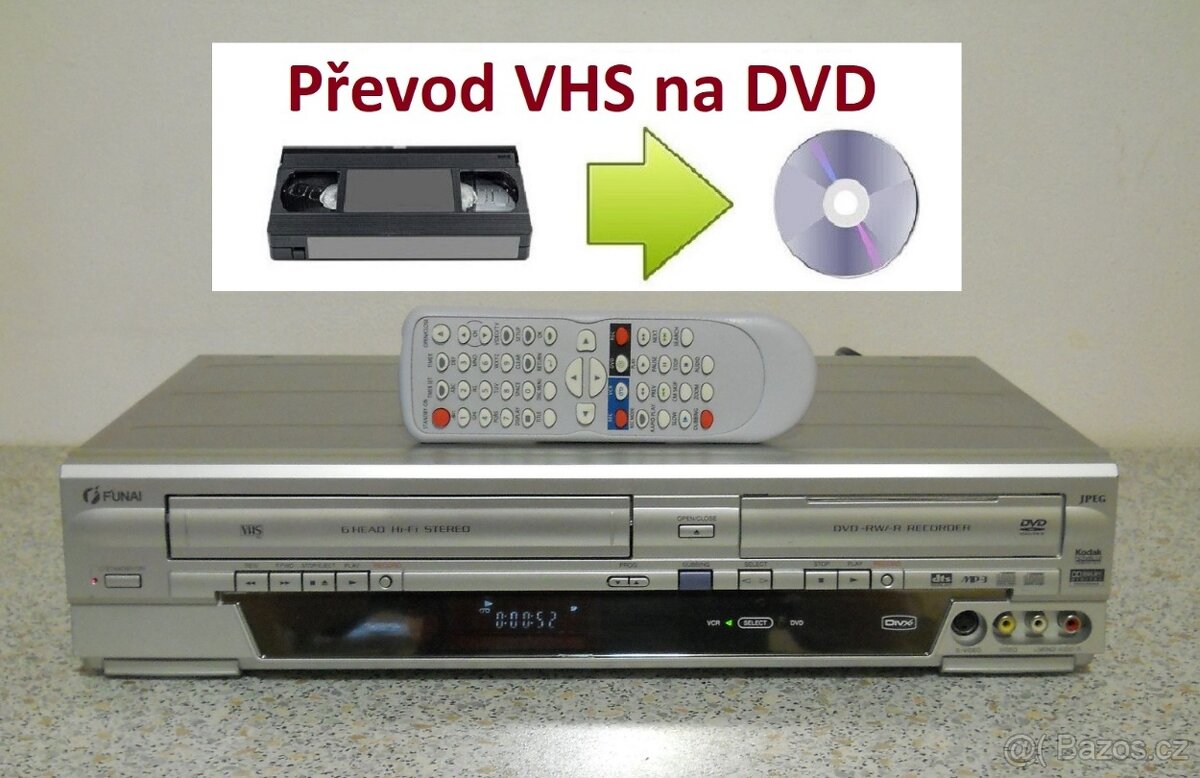 VHS-DVD kombo Funai DRV-A3635 - Digitalizace VHS na DVD