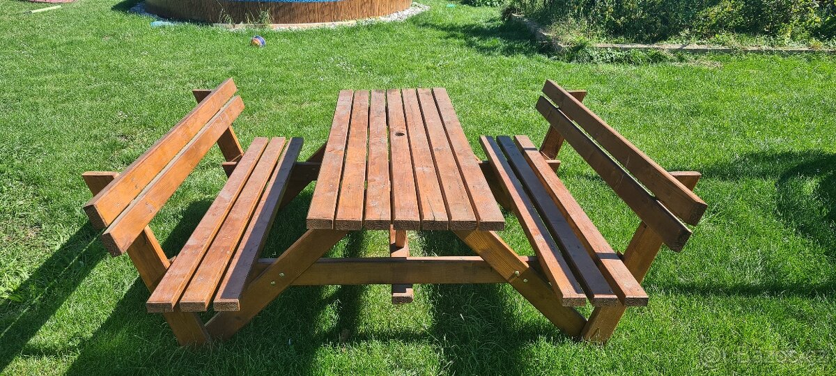 Set Dřevěné lavice se stolem masiv