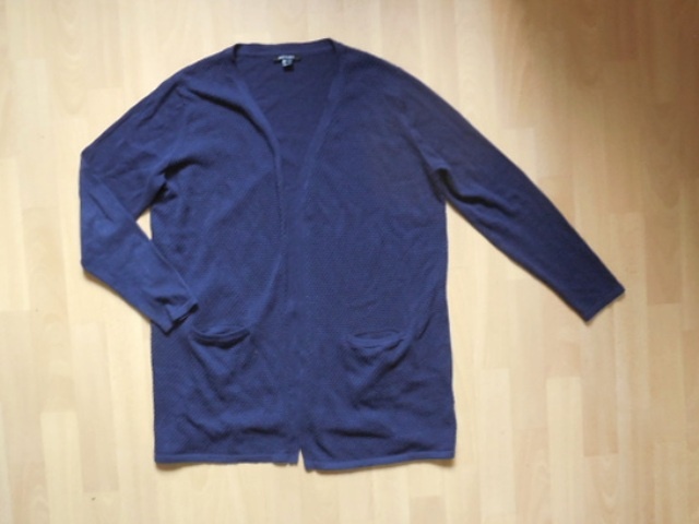 dámský Esmara tm.modrý svetr cardigan slabý ,vzor,46/L-XL