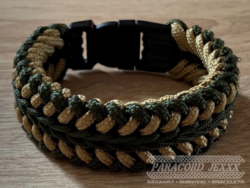 PARACORD náramek (18 cm) bronze - oliv