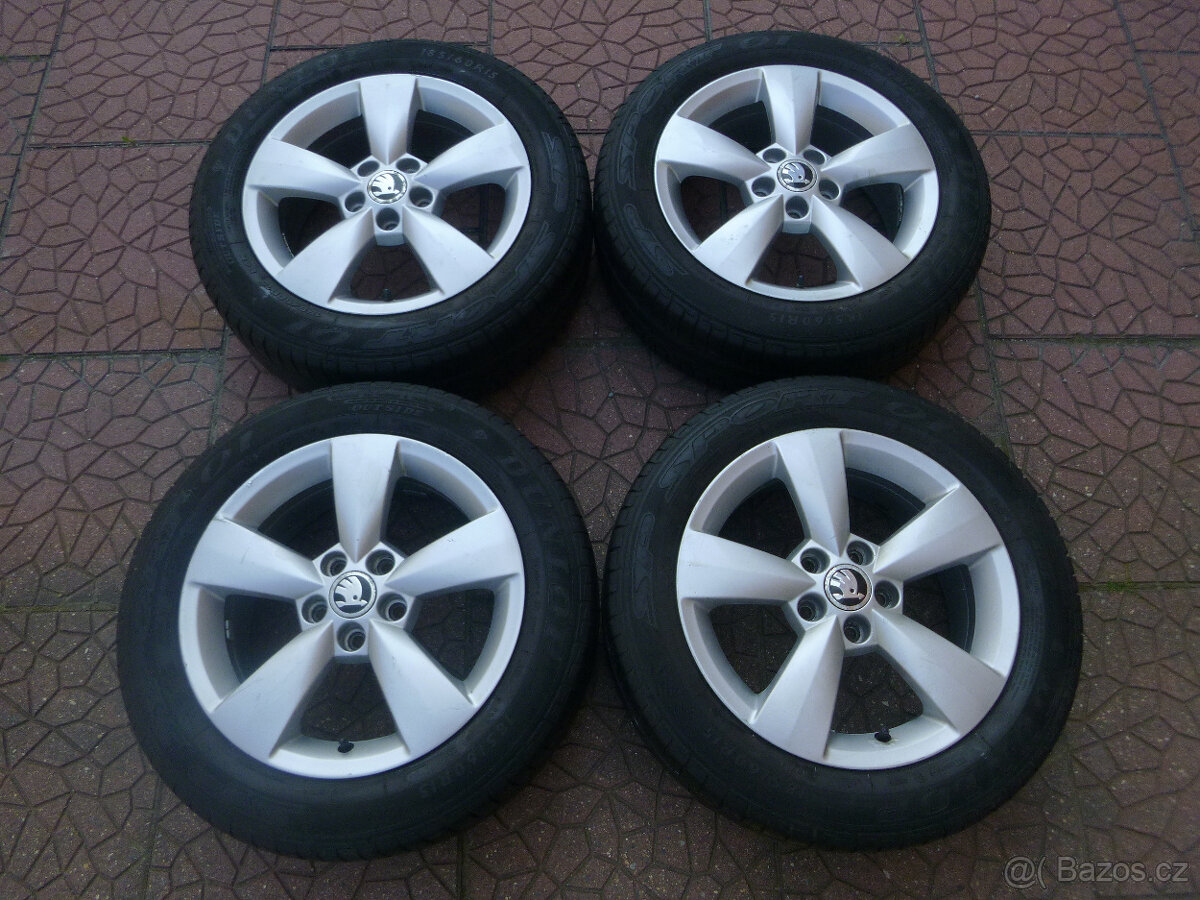 Letní alu originál Škoda Rapid 5x100 6Jx15 ET38