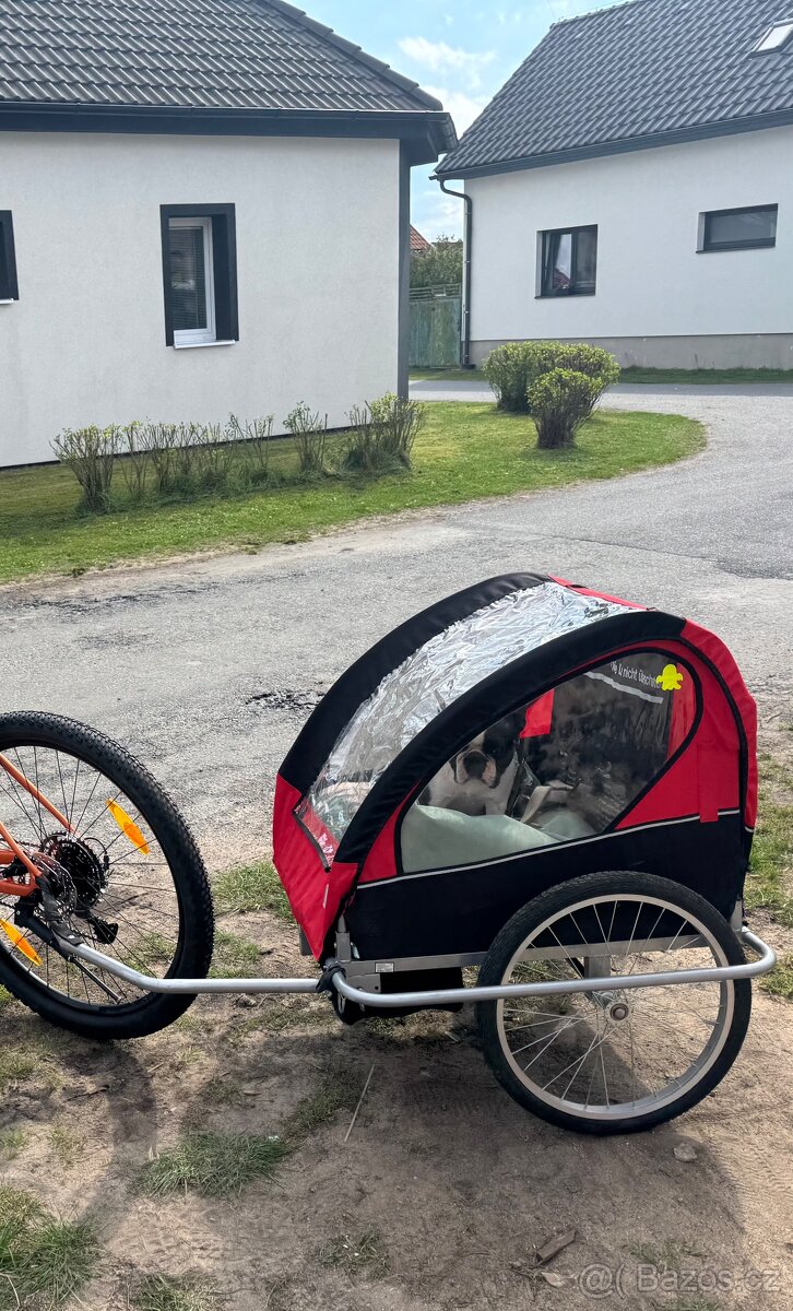 Vozík za kolo pro 2 děti