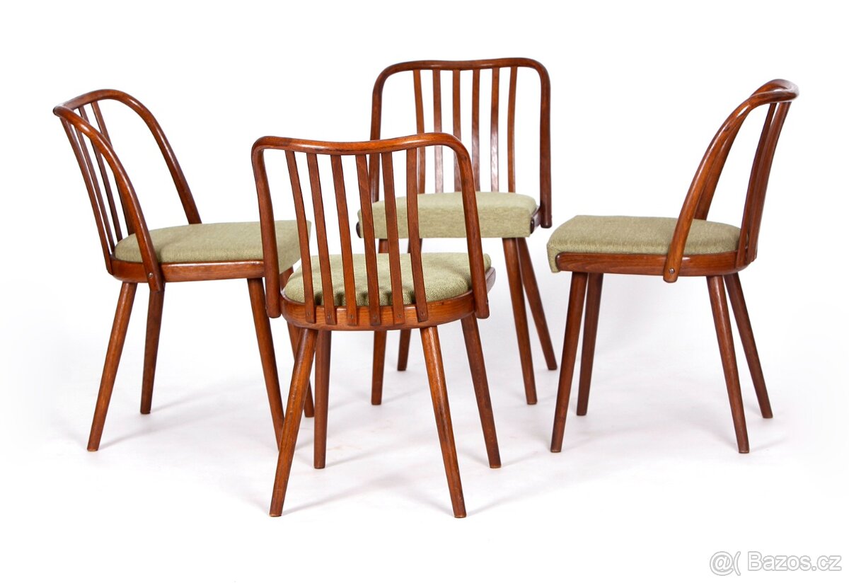 A. Šuman, přečalouněné jídelní židle TON 4 kusy.