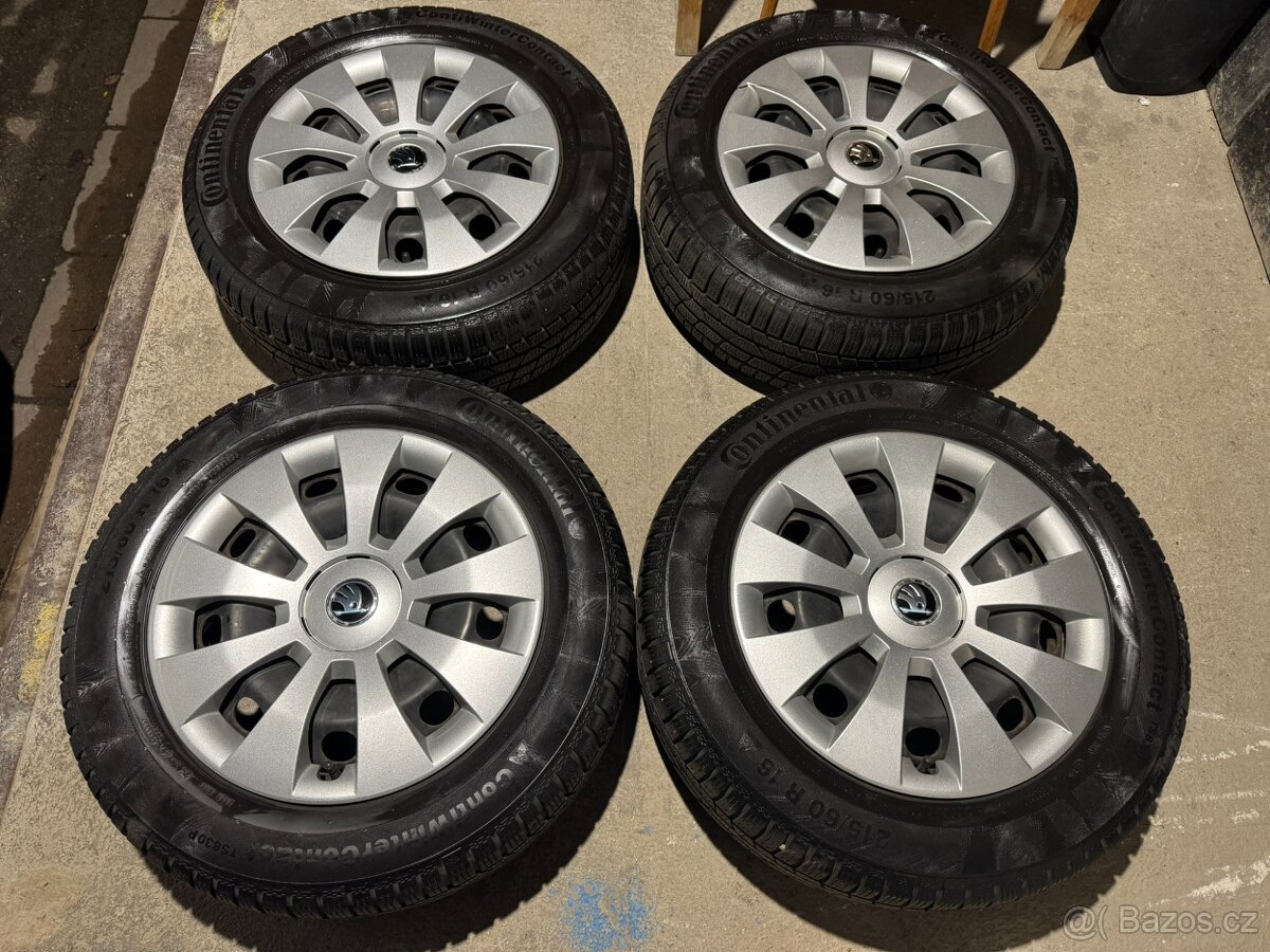 4ks 16" 5x112, škoda plech zimní 55%, SUP3 , VW B8