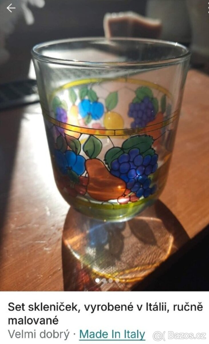Set ručně malovaných sklenek ze silnostěnného skla