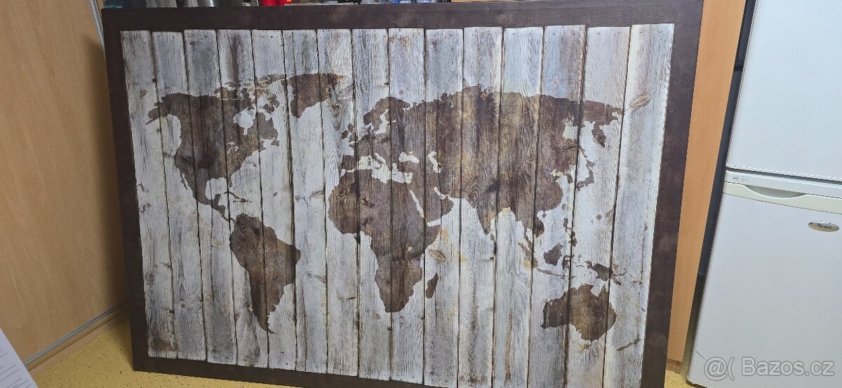 Prodám obraz plátno mapa sveta