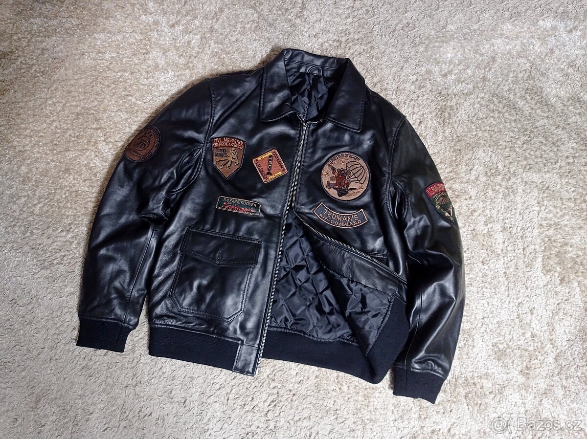NOVÁ kožená letecká bunda A2 - M-L,XL-2XL