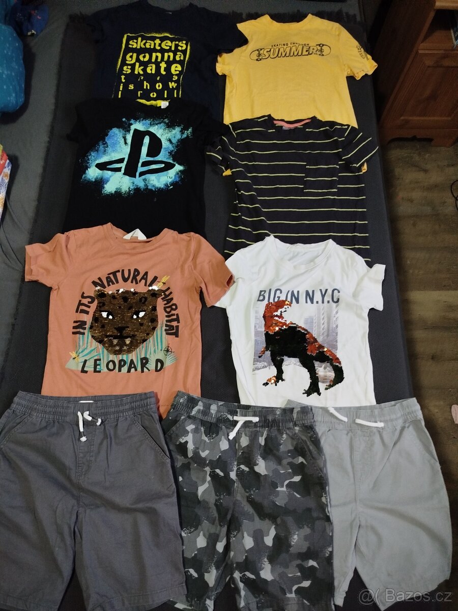 Kraťasy, trička HaM, Tesco vel 9-10let