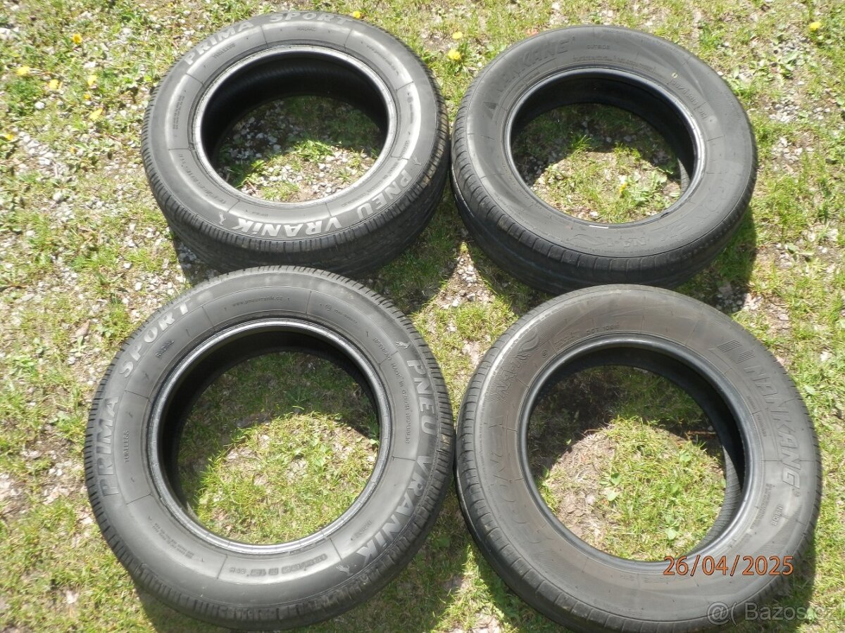 4x Letní gumy 2xPNEU VRANIK 2x NANKANG 195/65 R15 2x7MM 6,2