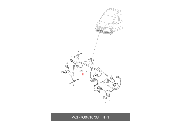 svazek elektroinstalace do předního nárazníku VW