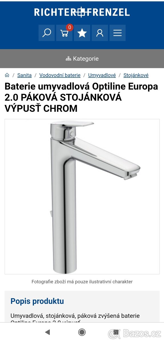 Baterie umyvadlová Optiline Europa 2.0
