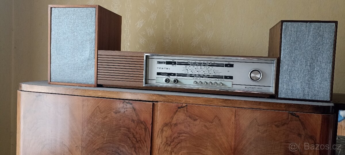 Retro rádio + 2x repro bedna