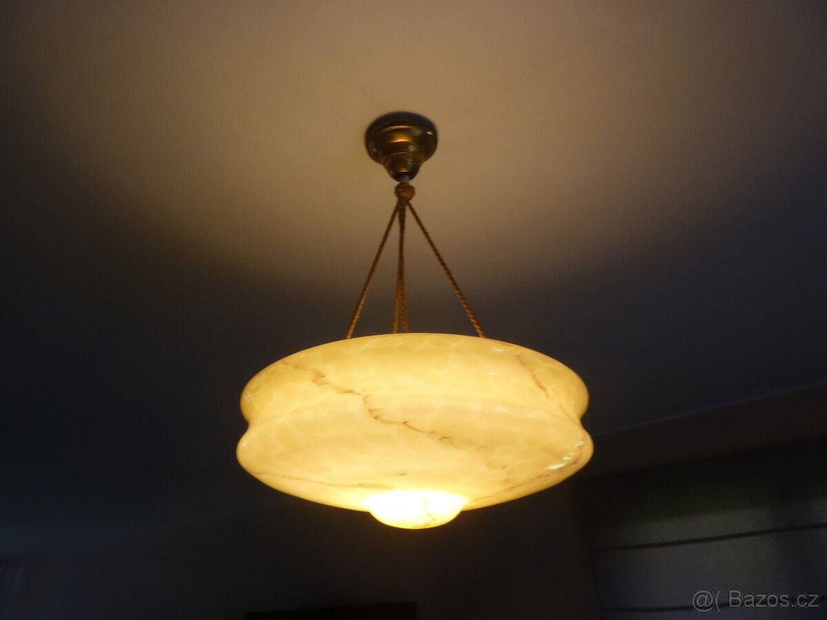 Starožitný lustr - sklo