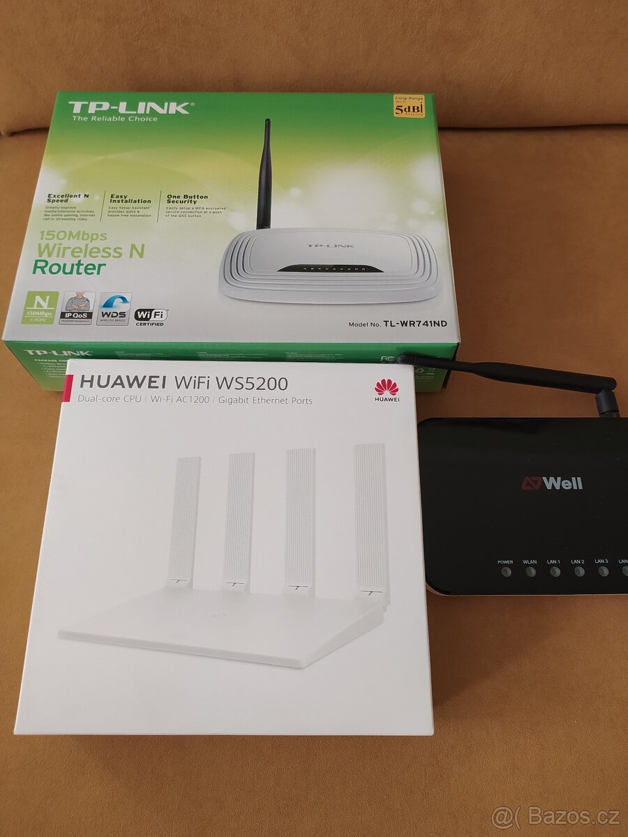 WiFi Routery, 1x nepoužitý, 2x použitý
