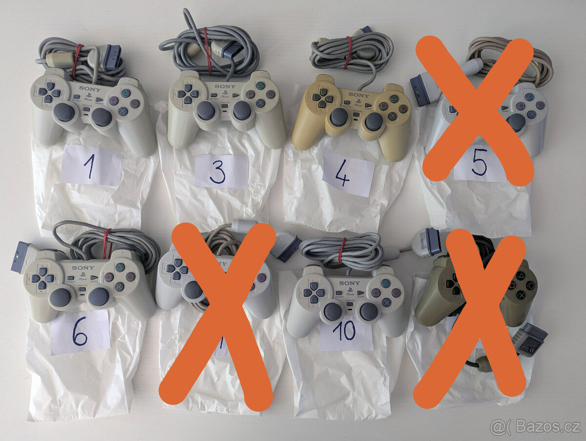 originální Dual Shock ovladače pro PSOne - PS1 - Playstation