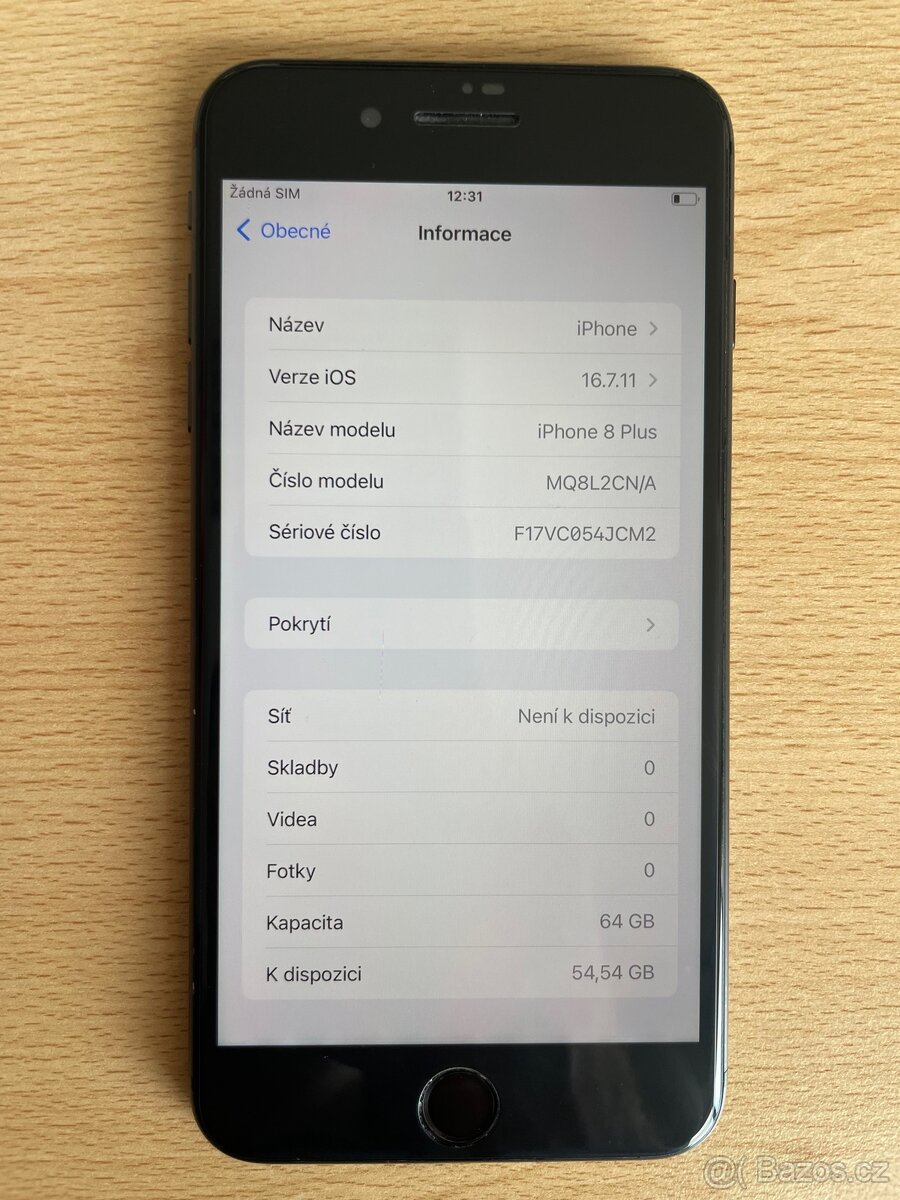 Iphone 8 plus, 64Gb, baterie 100%