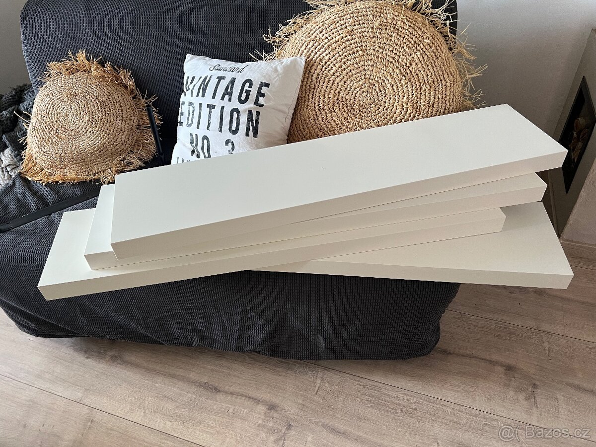 Police bílá Lack Ikea 110cm,4ks