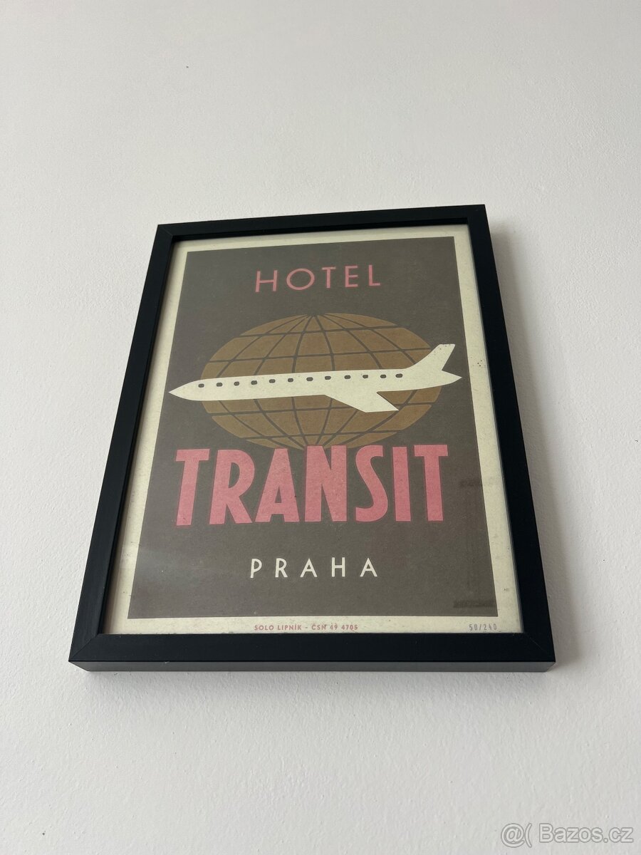 Plakát Hotel Transit Praha – limitovaná edice + rám